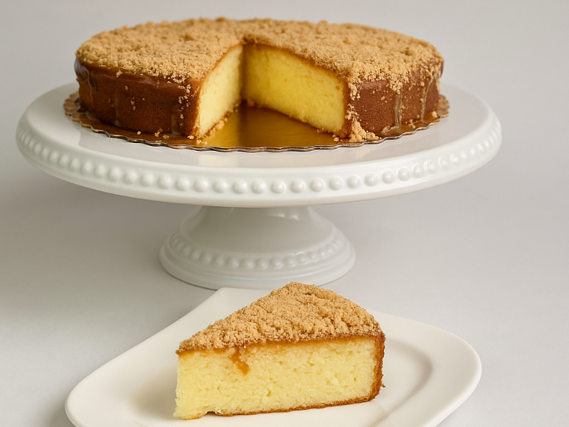 Semolina Cake with Caramel & Almonds